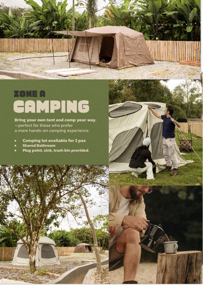 Camping tents by the river in Karak